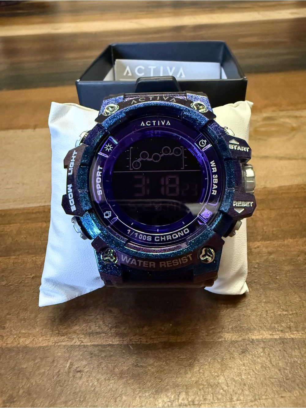 Ativa Metallic Purple Blue Digital Sport Watch